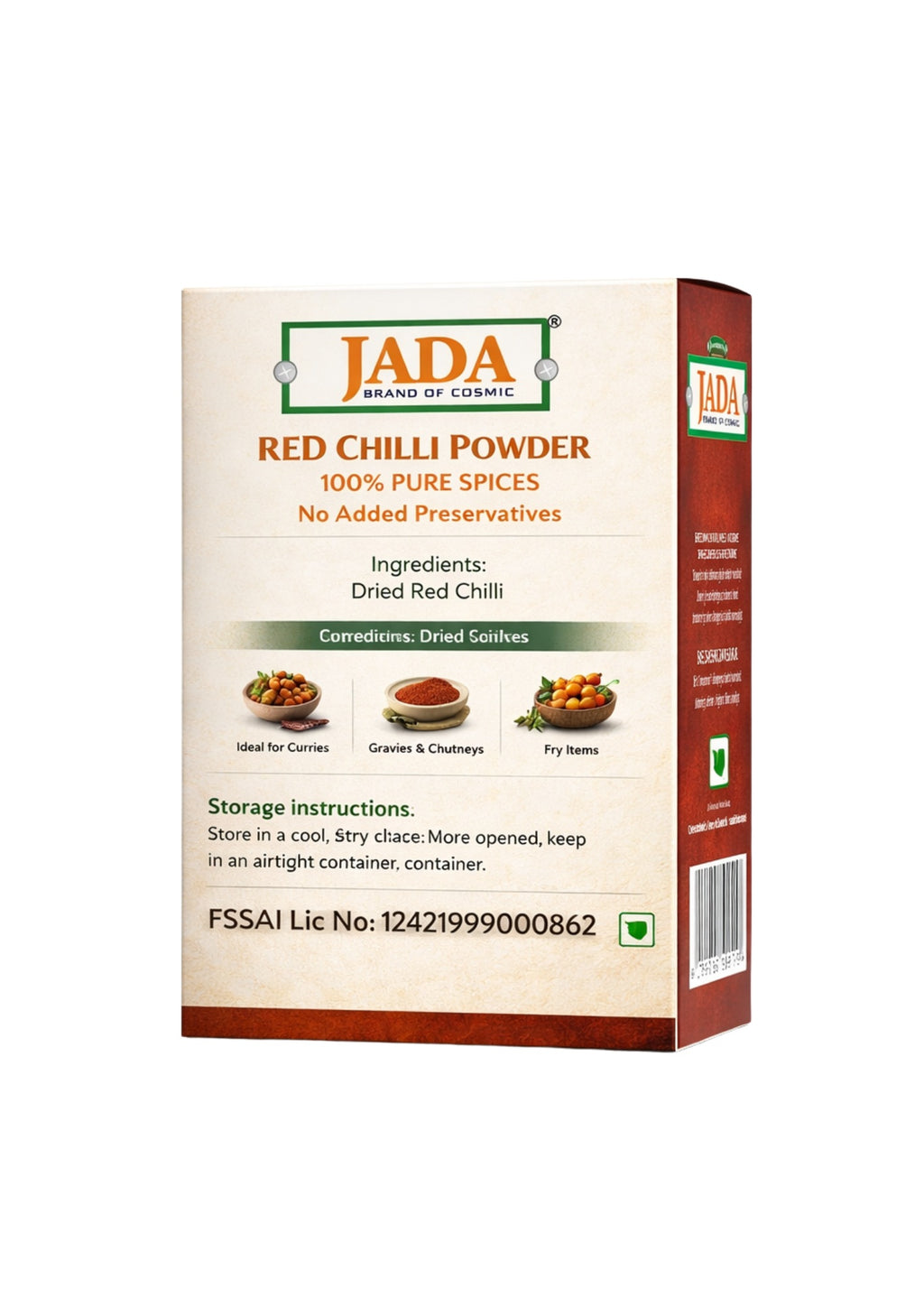 JADA Red Chilli Powder – Bold & Spicy Heat (250 g)